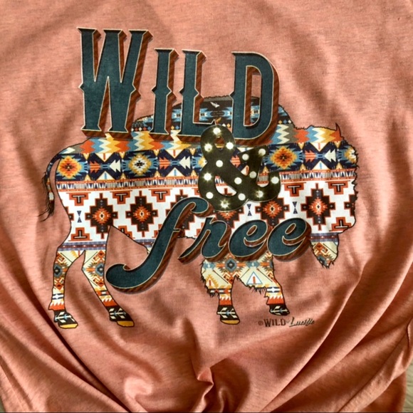 Wild & Free Aztec Buffalo Graphic Tee - Picture 3 of 3